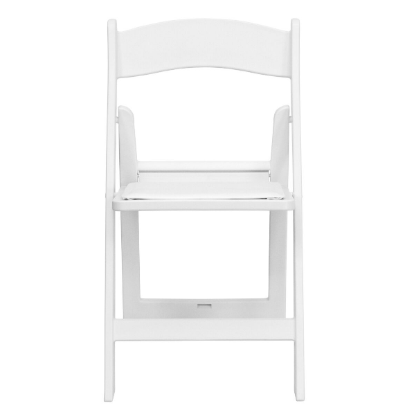 White resin folding chair 