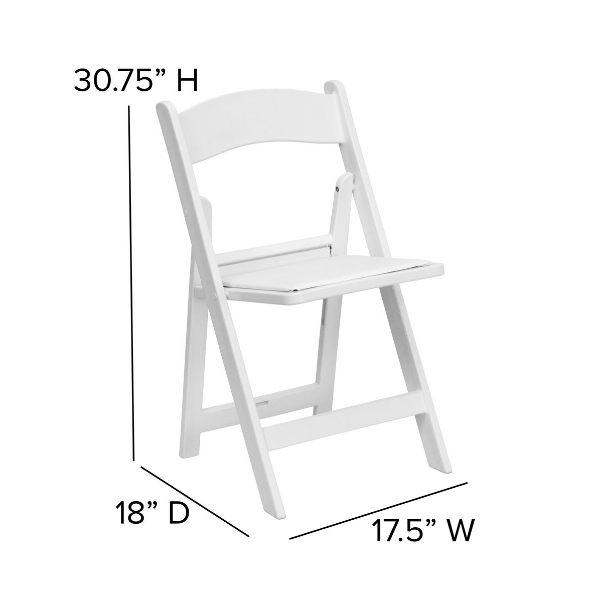 White resin folding chair 