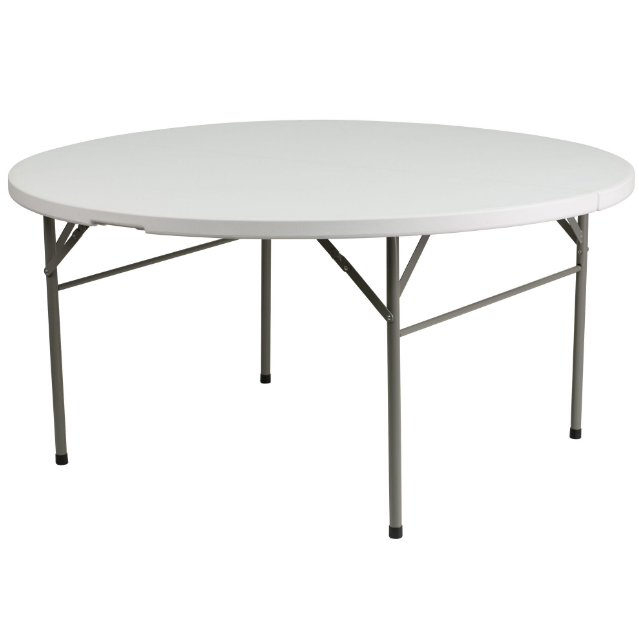6ft Plastic Round Folding Tables