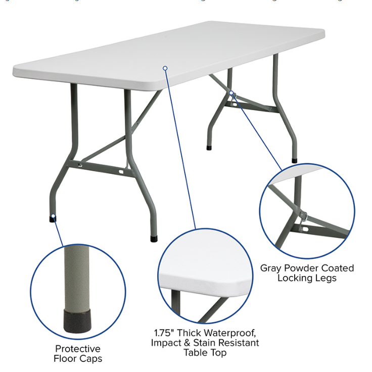 Rectangular Plastic  folding Table 
