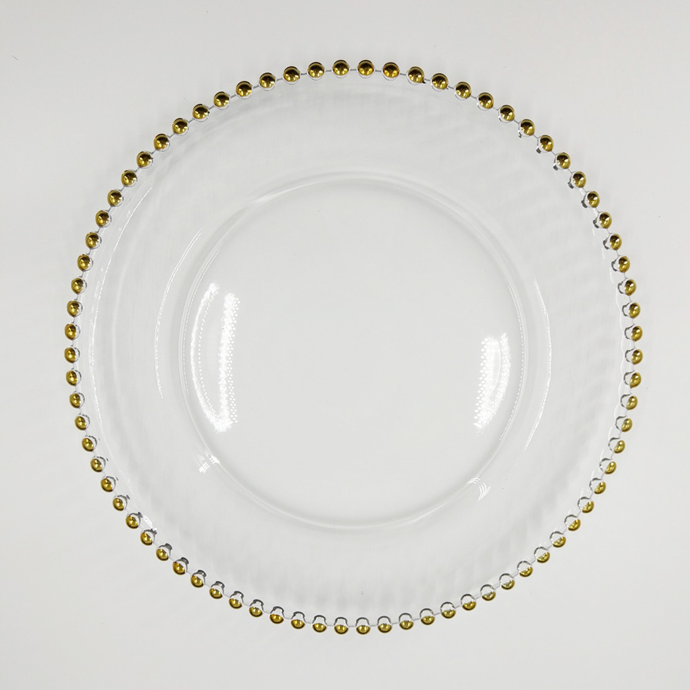 Gold Rim Glass Charger Plates