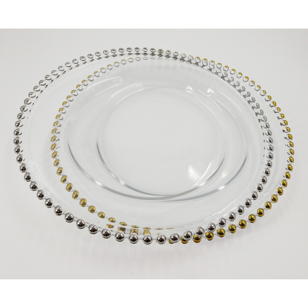 Gold Rim Glass Charger Plates